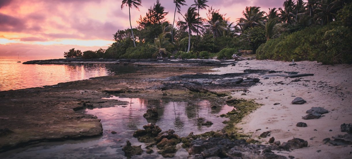 Tahiti beach sunset